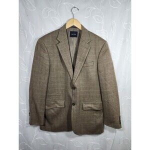 Nautica Options Wool Blazer Brown Herringbone Mens 40R Sport Coat Jacket